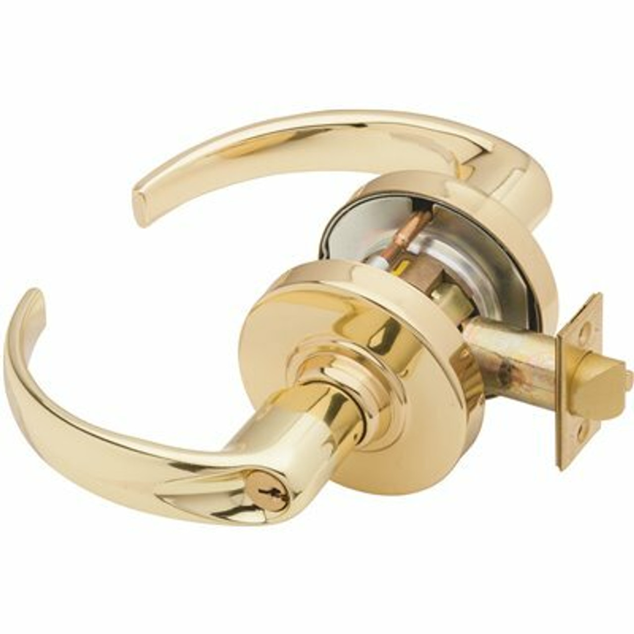 Schlage Nd Series Bright Brass Classroom Function Door Lever - 309616639