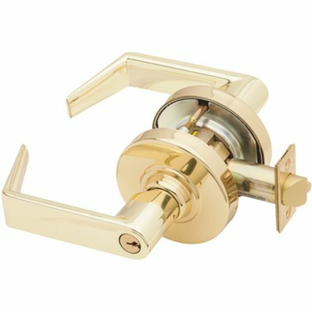 Schlage ND Series Bright Brass Entrance/Office Function Door Lever 309622155 Schlage ND Series Bright Brass Entrance/Office Function Door Lever 309622155