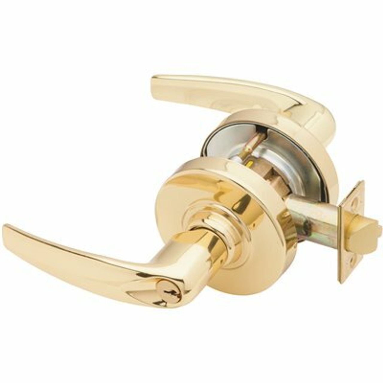 Schlage ND Series Bright Brass Entrance/Office Function Door Lever 309622388 Schlage ND Series Bright Brass Entrance/Office Function Door Lever 309622388