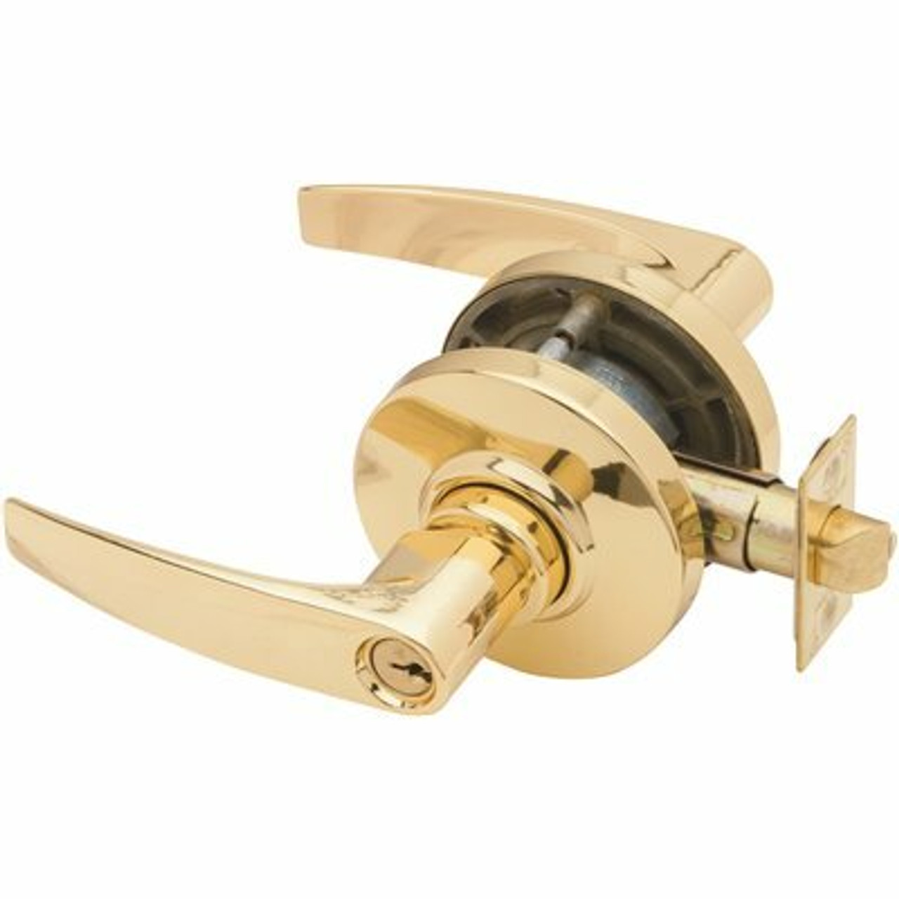 Schlage Al Series Bright Brass Storeroom Function Door Lever - 309623180
