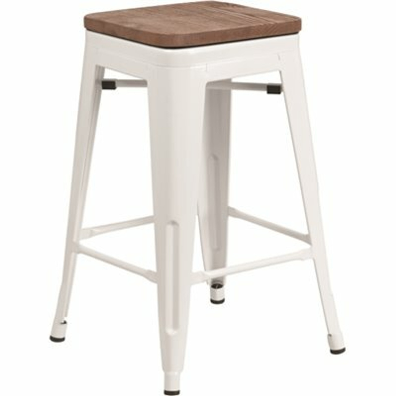 Flash Furniture 24 In. White Bar Stool