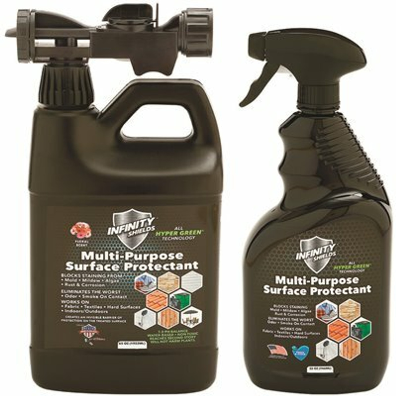 32Oz. Spray & 65 Oz. House Wash Hose End Sprayer Long Term Mold & Mildew Control Pro Pack (Floral/Fresh & Clean)(2-Pack)