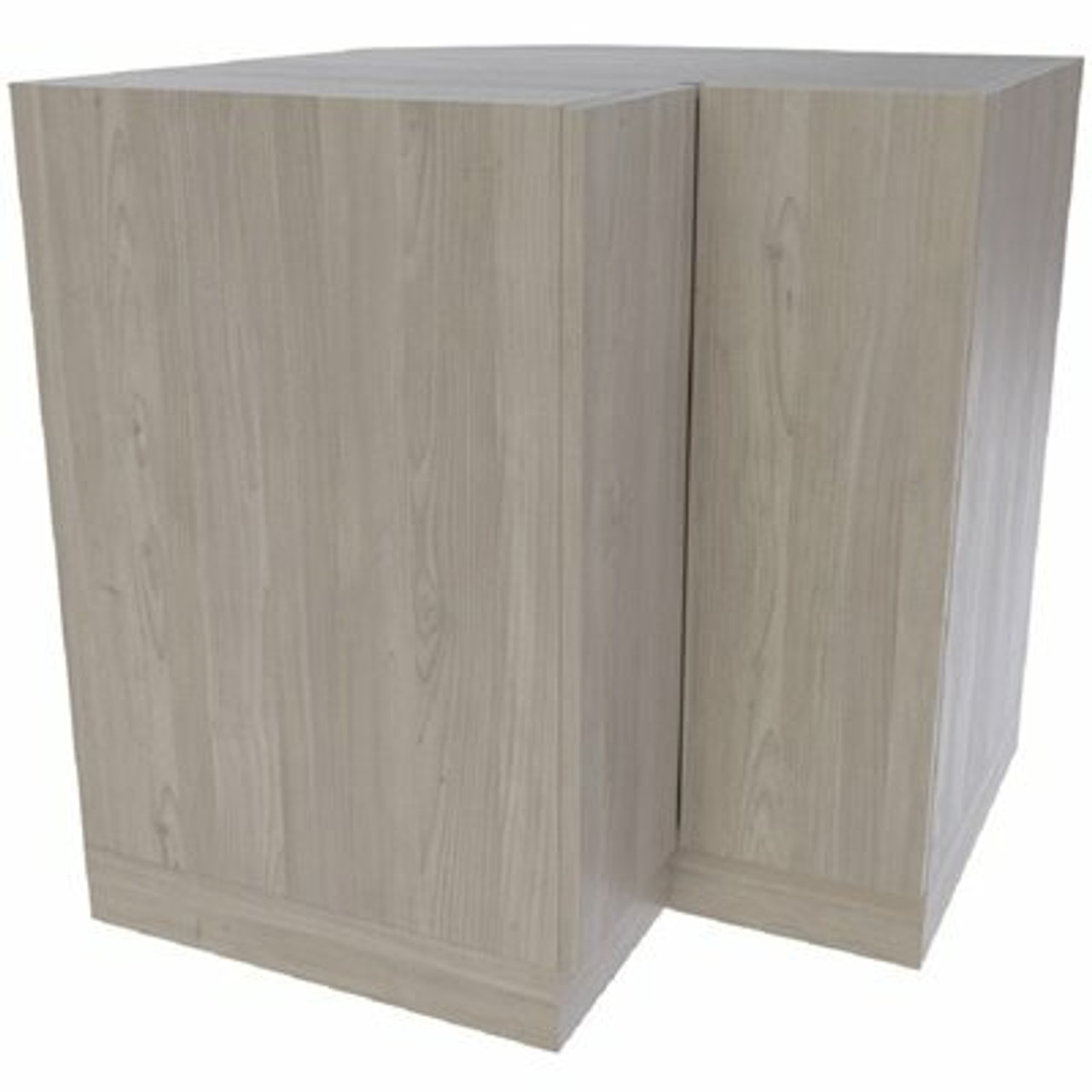 Ready To Assemble Threespine 36 In. X 34.5 In. X 36 In. Stock Lazy Susan-Excluding Carousel Base Cabinet In Grey Nordic
