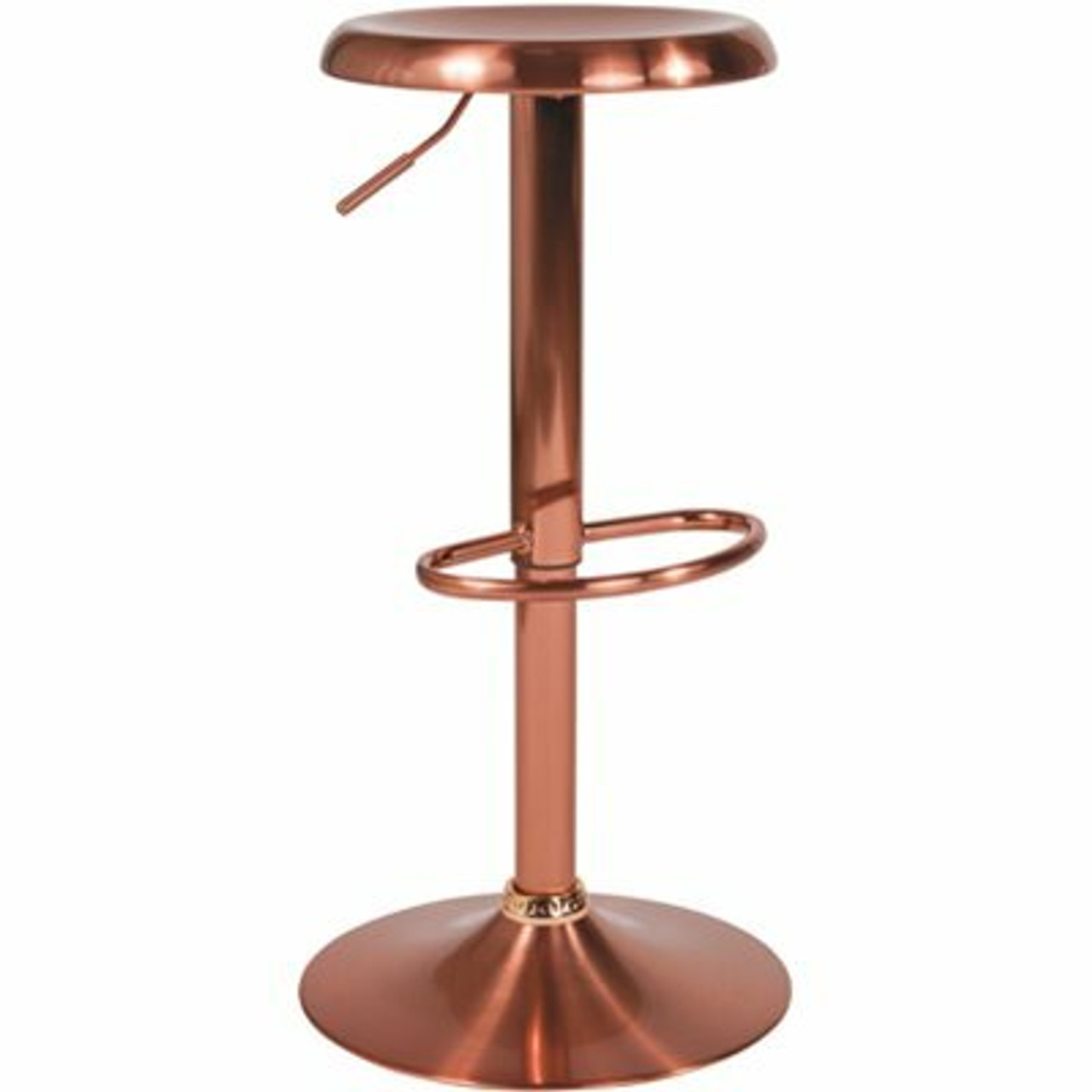 Carnegy Avenue 31 In. Adjustable Height Rose Gold Bar Stool