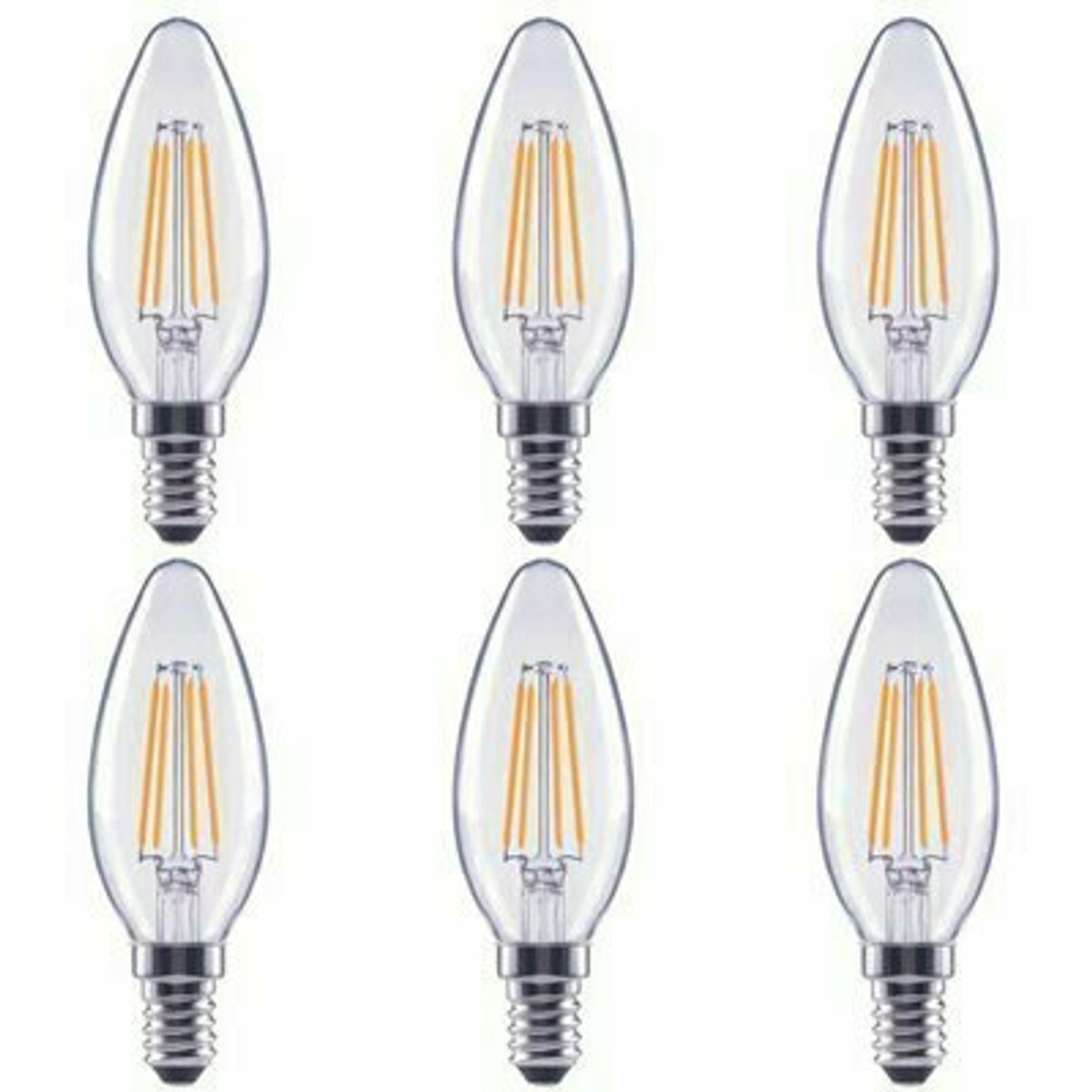 Ecosmart 60-Watt Equivalent B11 Dimmable Clear Glass Filament Vintage E12 Candelabra Base Soft White Led Light Bulb (6-Pack)