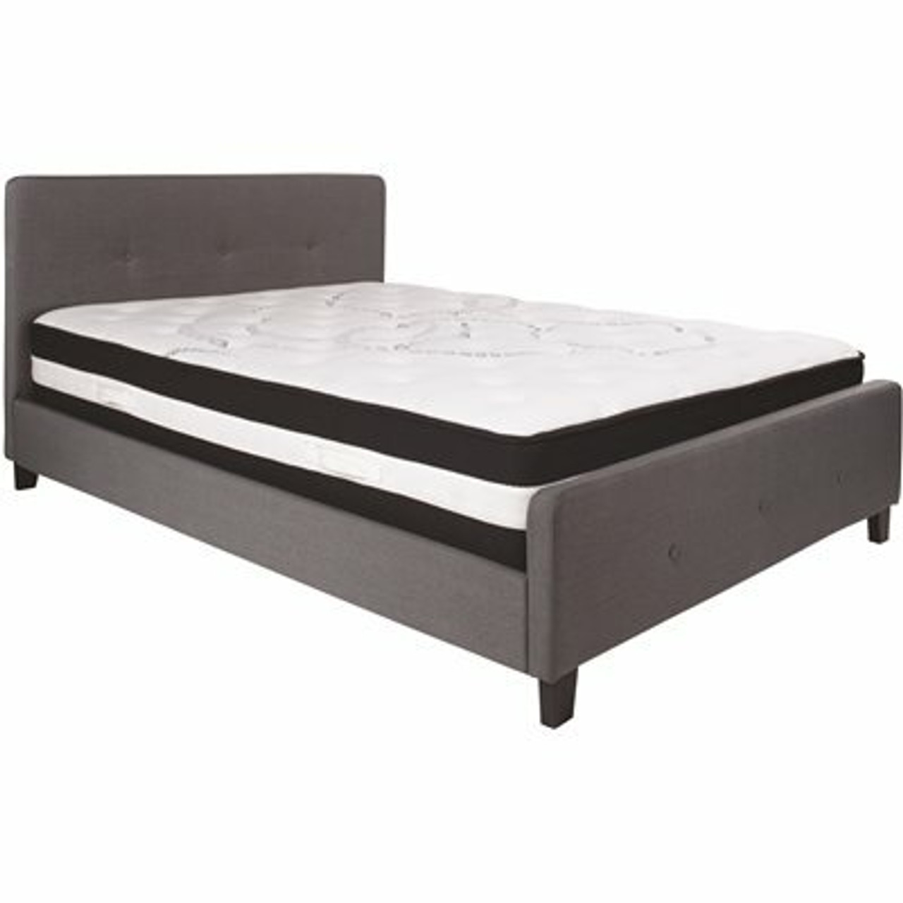Flash Furniture Dark Gray Queen Platform Bed And Mattress Set - 309891054