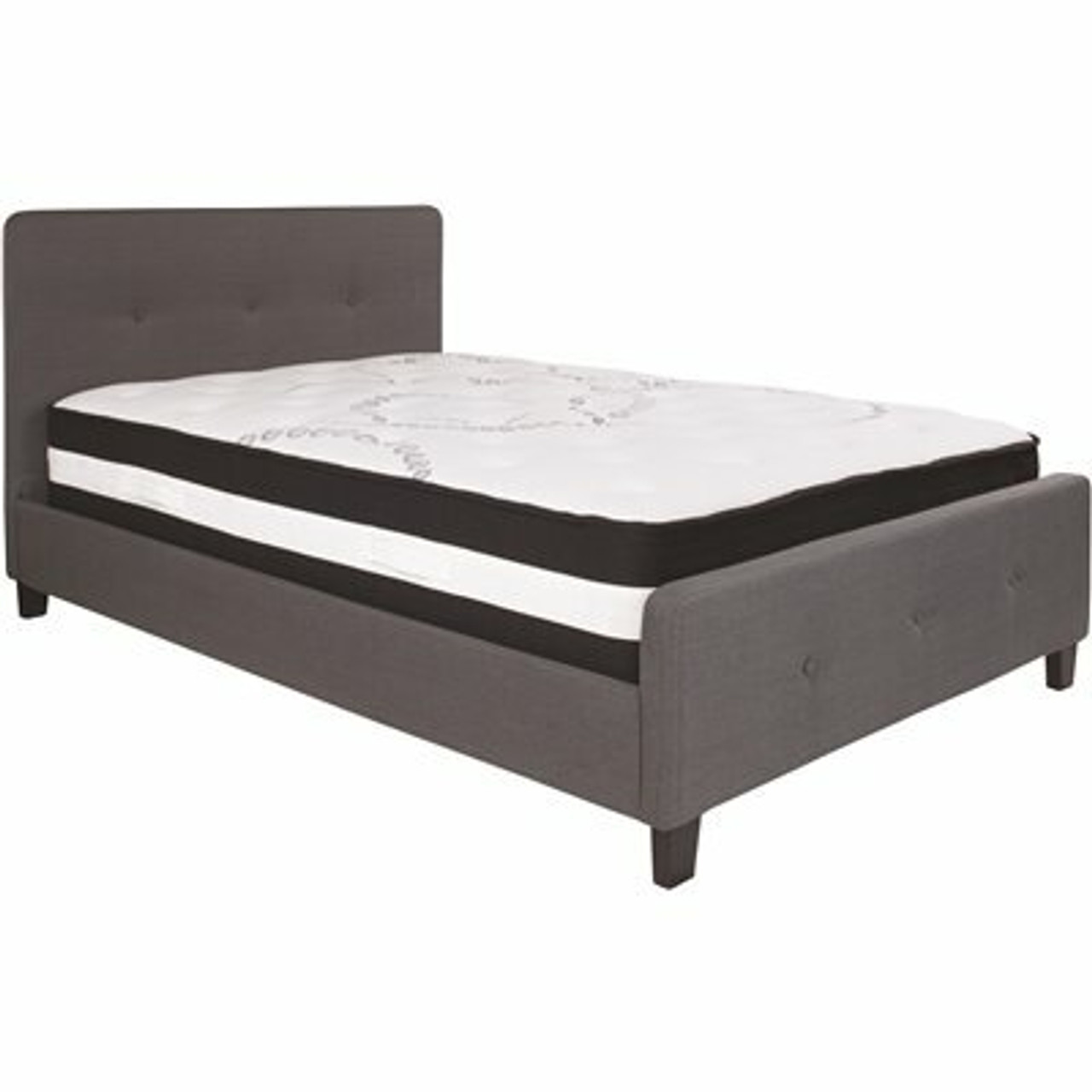 Flash Furniture Dark Gray Full Platform Bed And Mattress Set - 309891055