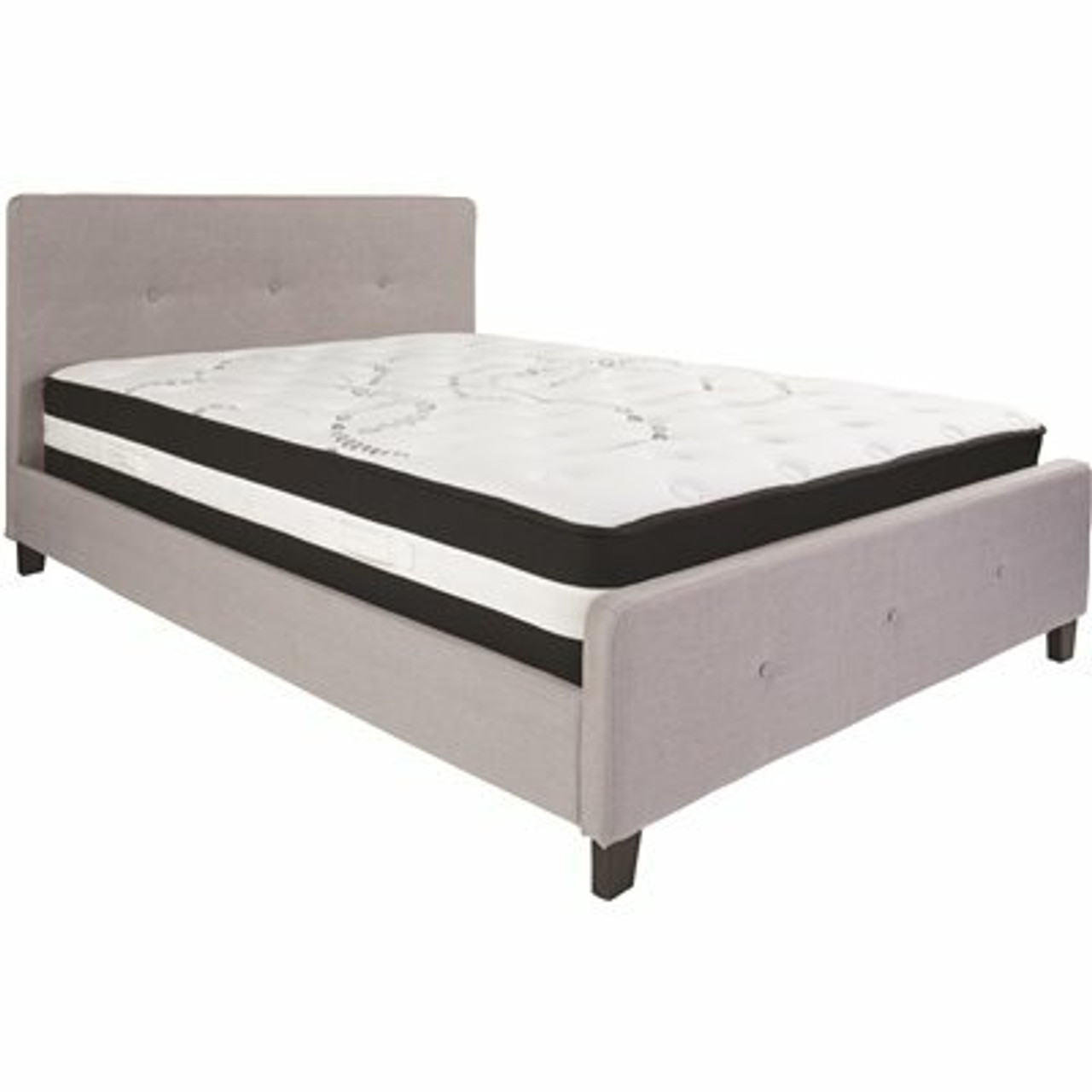 Flash Furniture Light Gray Queen Platform Bed And Mattress Set - 309891059