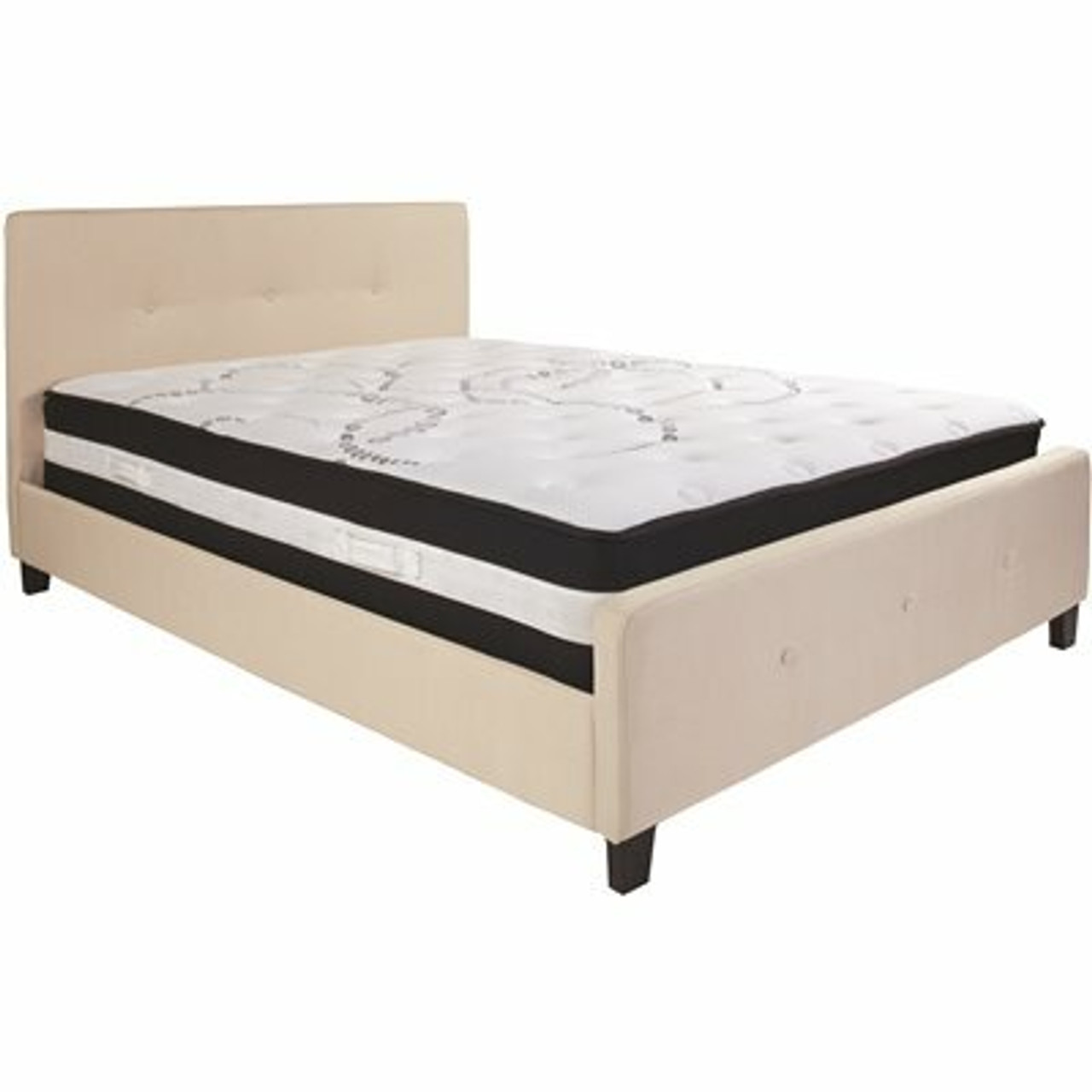 Flash Furniture Beige Queen Platform Bed And Mattress Set - 309891066