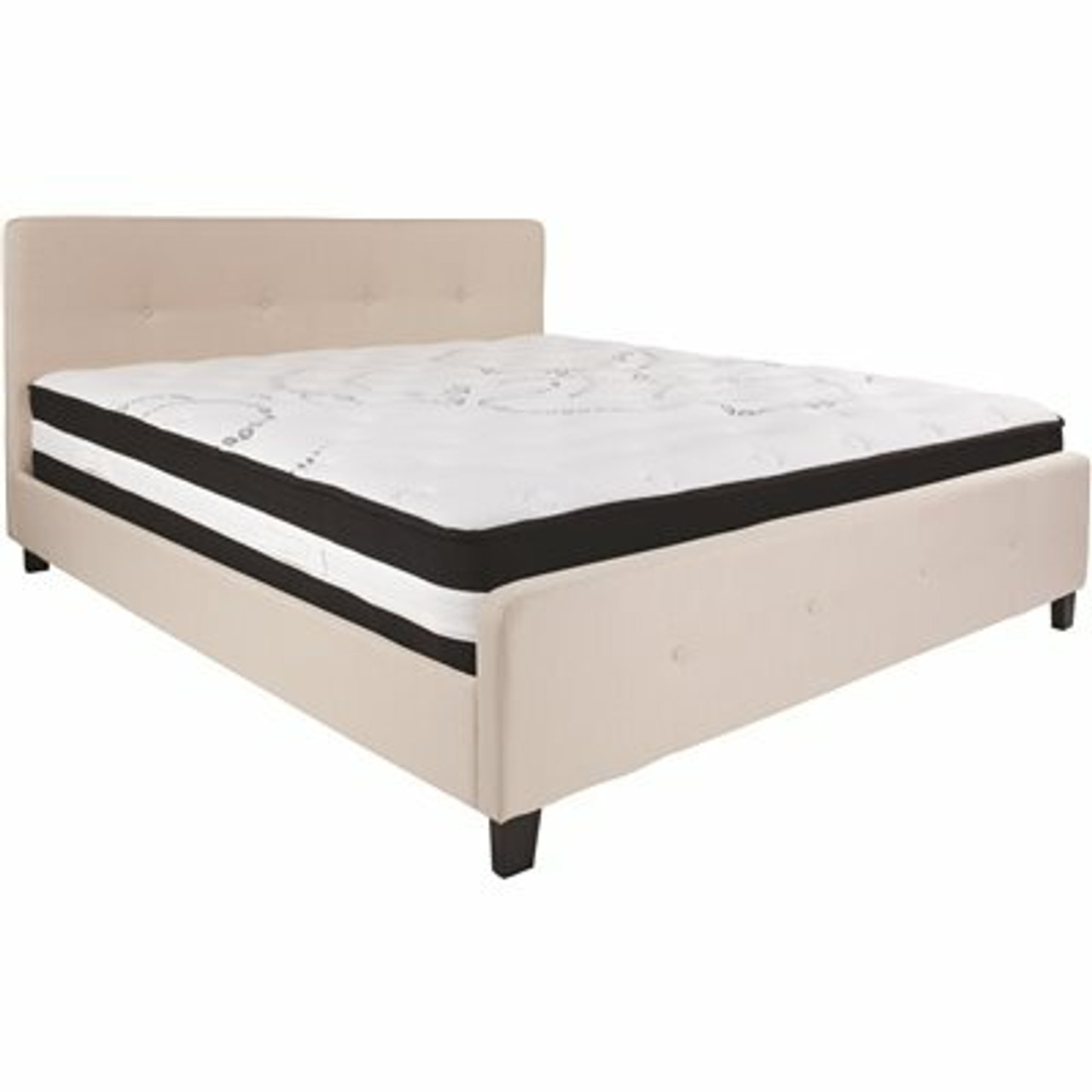 Flash Furniture Beige King Platform Bed And Mattress Set - 309891069