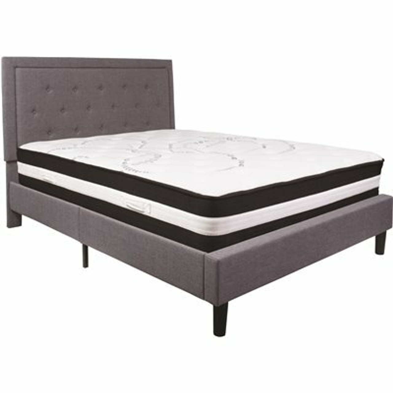 Flash Furniture Light Gray Queen Platform Bed And Mattress Set - 309891138
