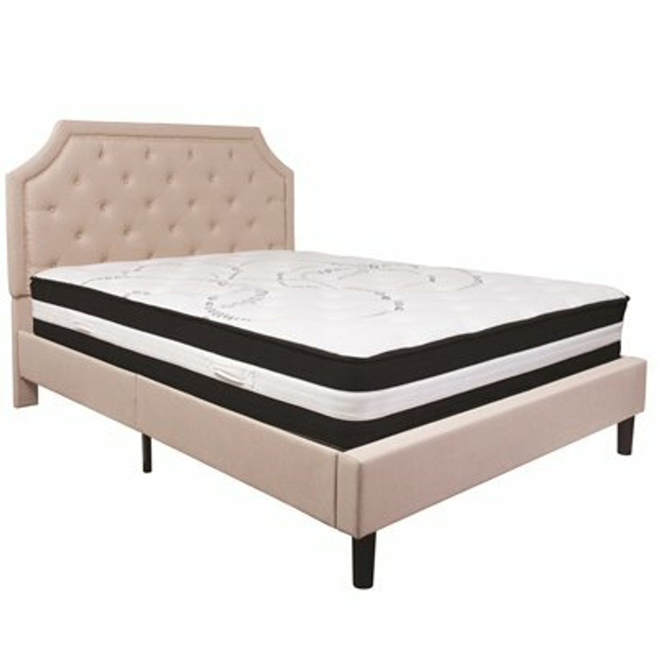 Flash Furniture Beige Queen Platform Bed and Mattress Set 309891286