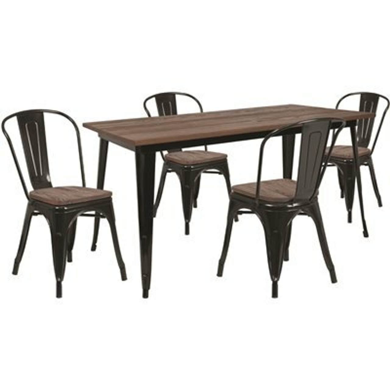 Carnegy Avenue 5-Piece Black Table And Chair Set - 309982834