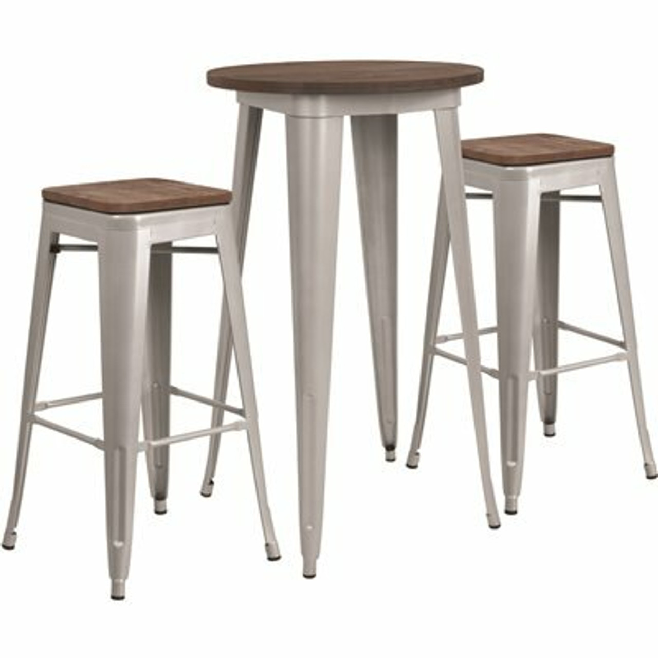 Carnegy Avenue 3-Piece Silver Table and Chair Set 309982876