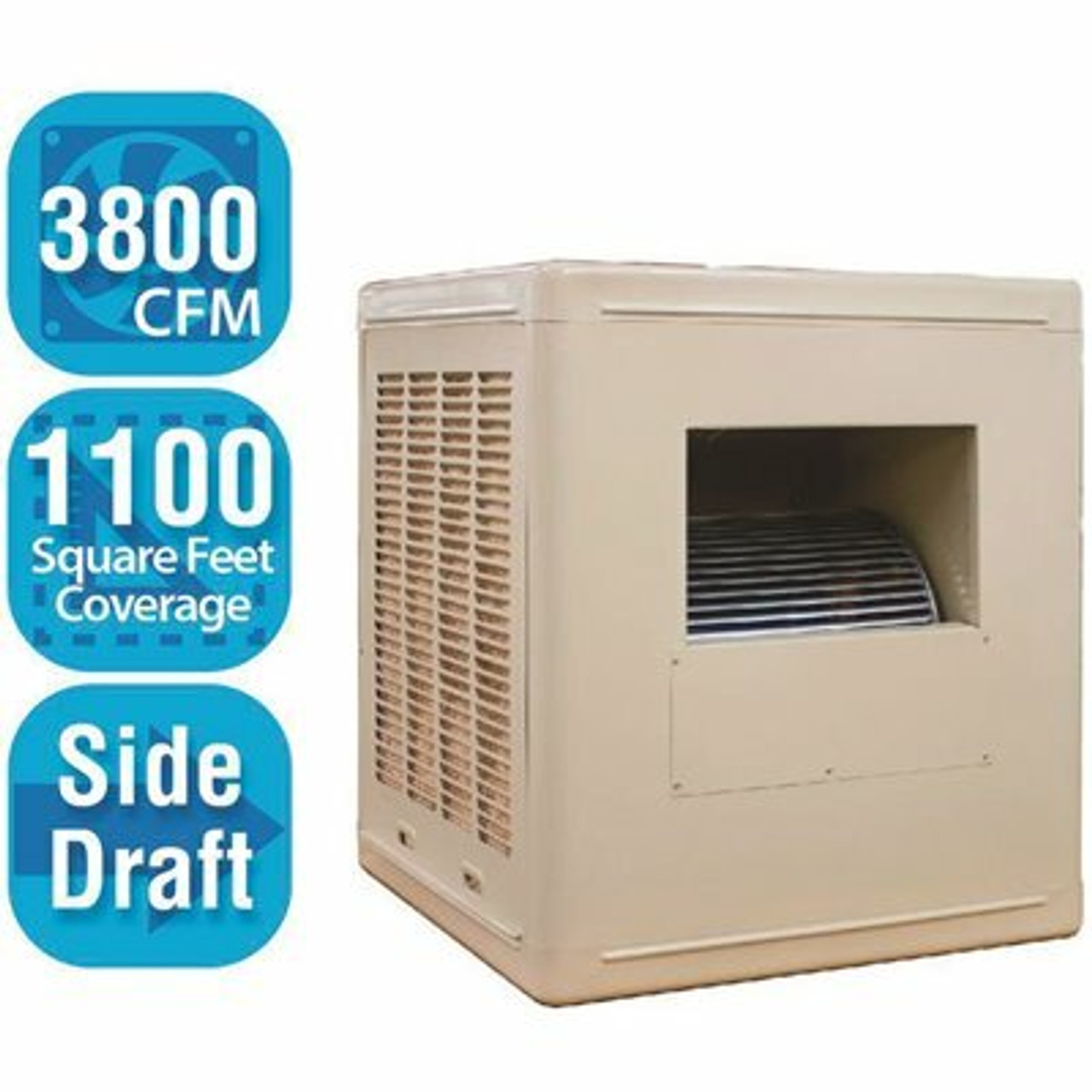 Hessaire 3,800 Cfm Side-Draft Aspen Roof/Side Evaporative Cooler For 14 In. Ducts 1,100 Sq. Ft. (Motor Not Included)