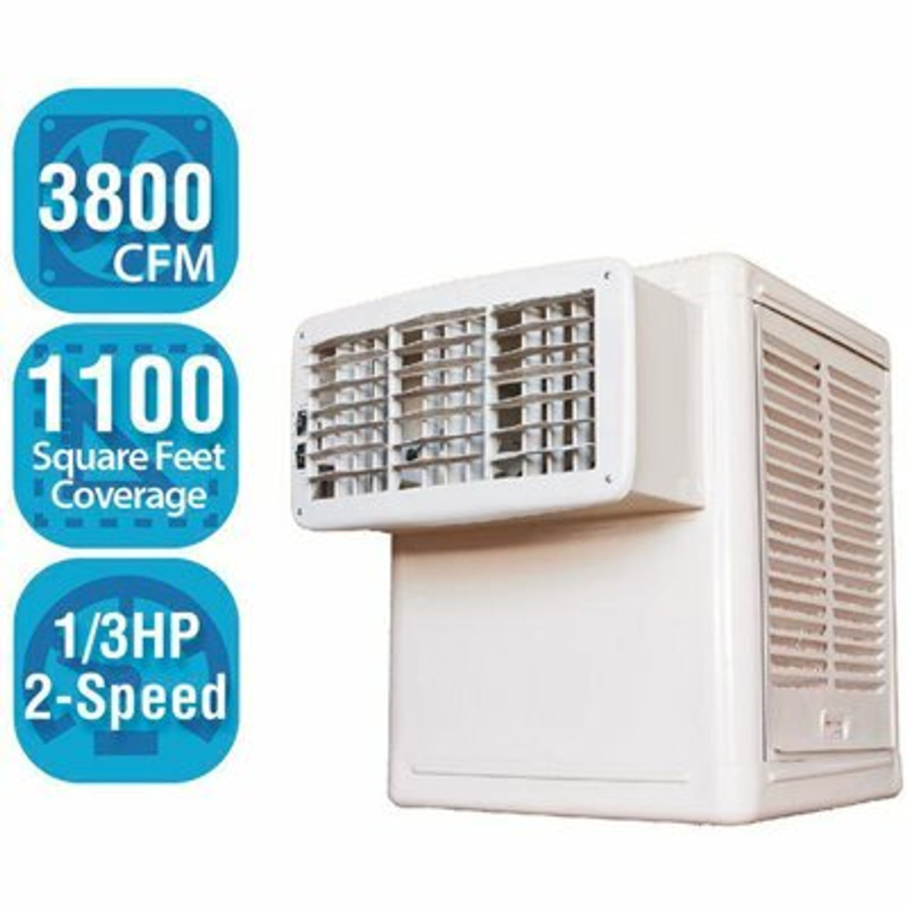 Hessaire 3,800 Cfm 115-Volt 2-Speed Front Discharge Window Evaporative Cooler For 1100 Sq. Ft. (With Motor)