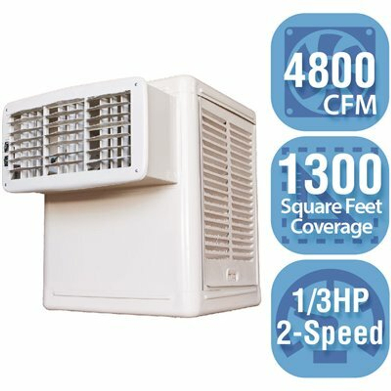 Hessaire 4,800 Cfm 120-Volt 2-Speed Front Discharge Window Evaporative Cooler (Swamp Cooler) For 1,300 Sq. Ft. (With Motor