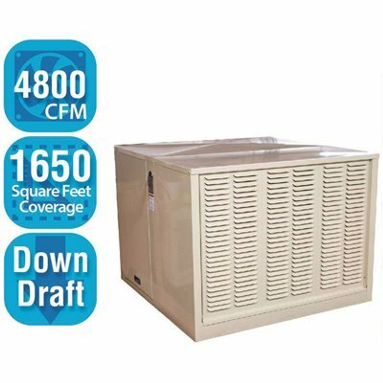 Hessaire 4,800 Cfm Down-Draft Rigid Roof/Side Evaporative Cooler (Swamp Cooler) For 1,650 Sq. Ft. (Motor Not Included)