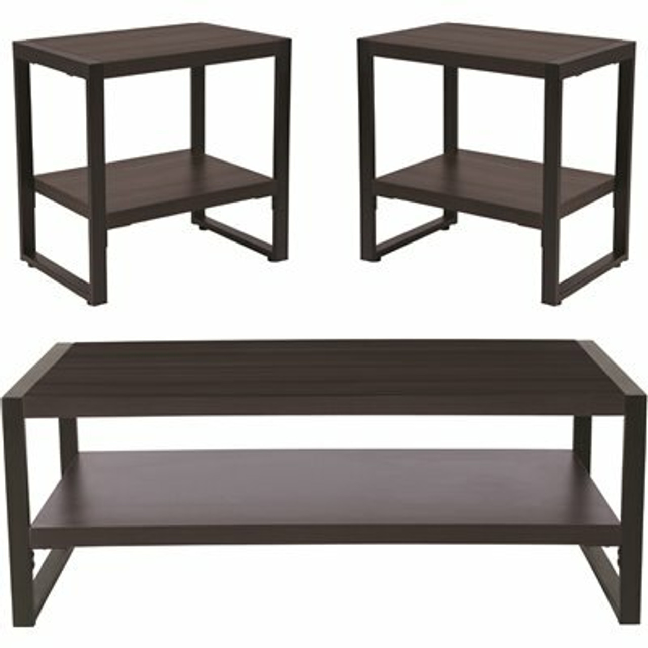 Carnegy Avenue 48 In. Charcoal Large Rectangle Wood Coffee Table With Shelf - 310071273