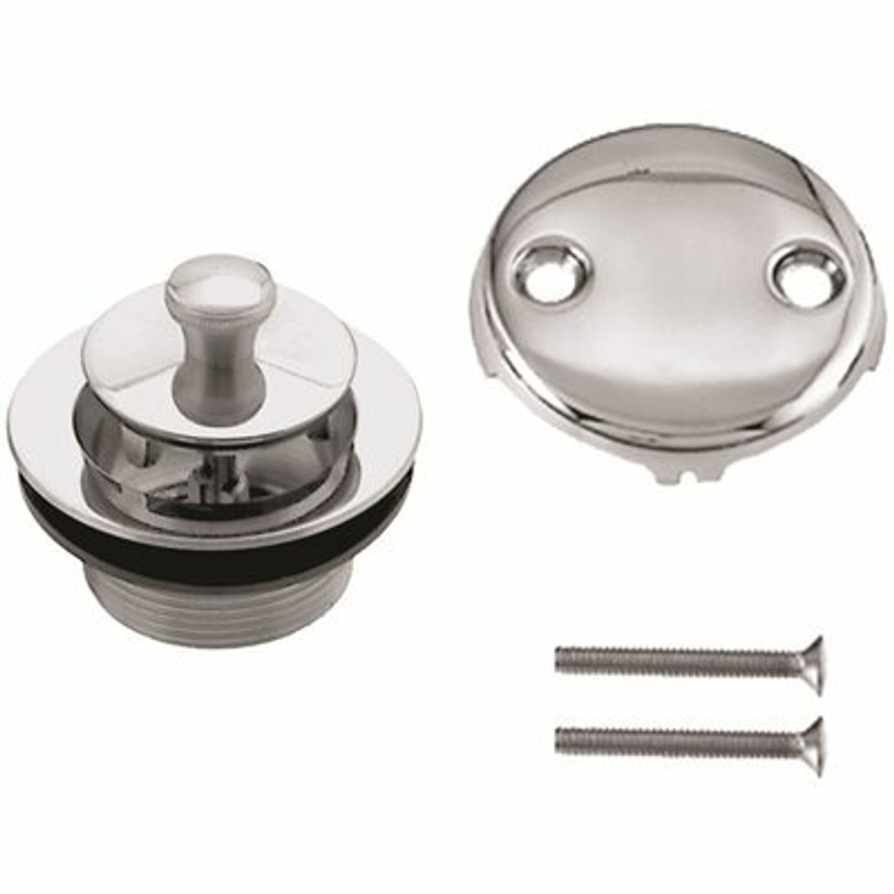 Westbrass 1-1/2 In. Twist And Close Tub Trim Set With 2-Hole Overflow Faceplate, Polished Chrome