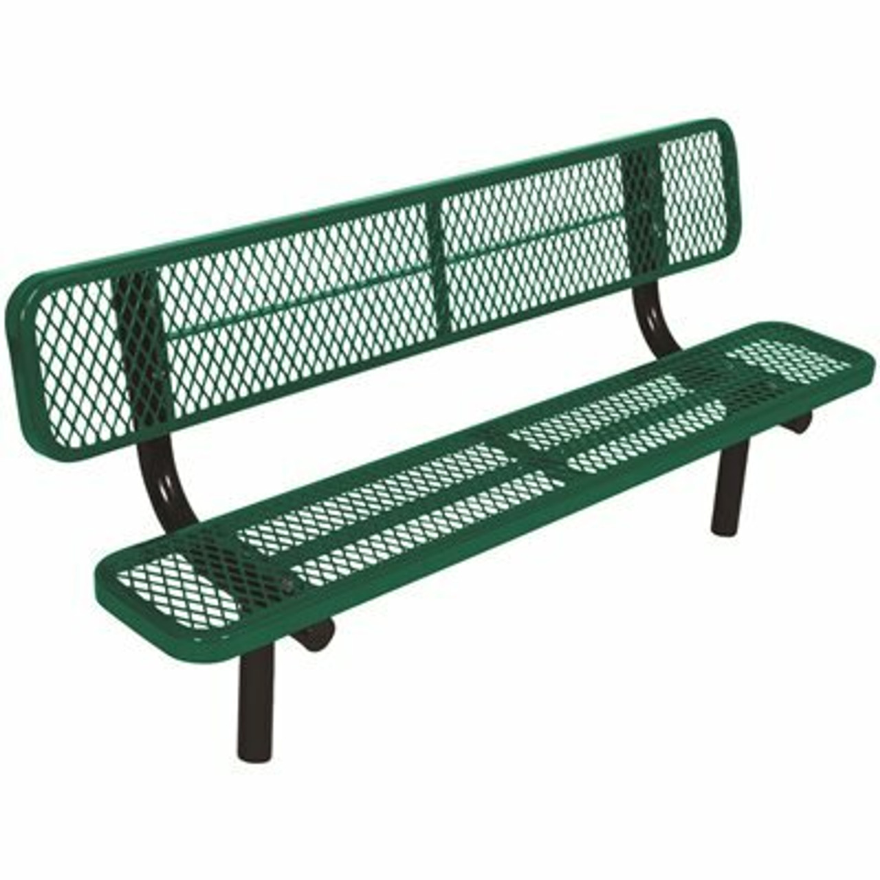 Everest 8 Ft. Green In-Ground Mount Park Bench With Back