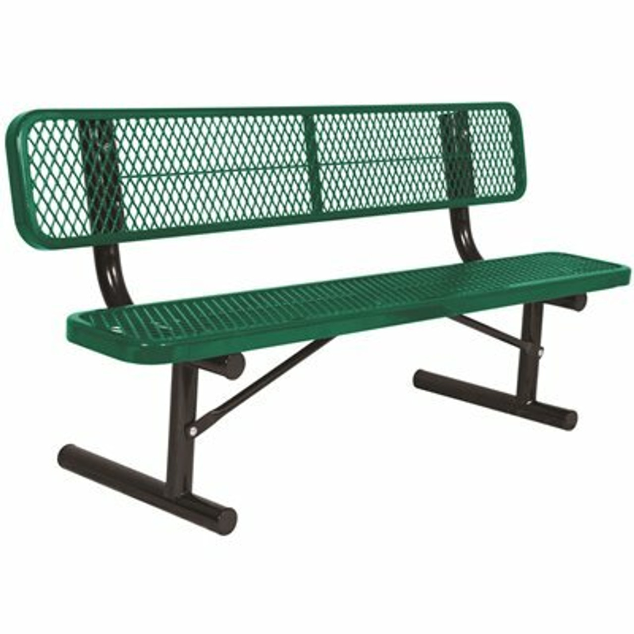 Everest 8 Ft. Green Portable Park Bench With Back