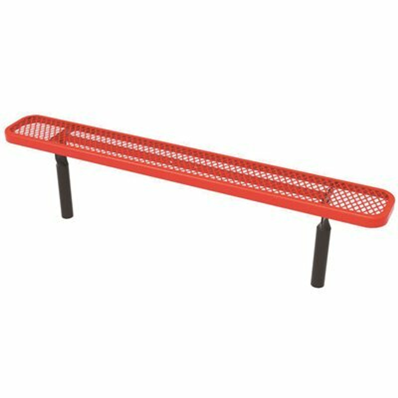 Everest 6 Ft. Red In-Ground Mount Park Bench Without Back