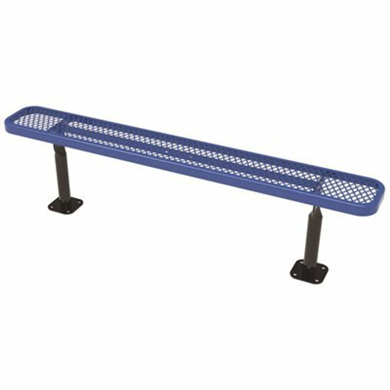 Everest 6 Ft. Blue Surface Mount Park Bench Without Back