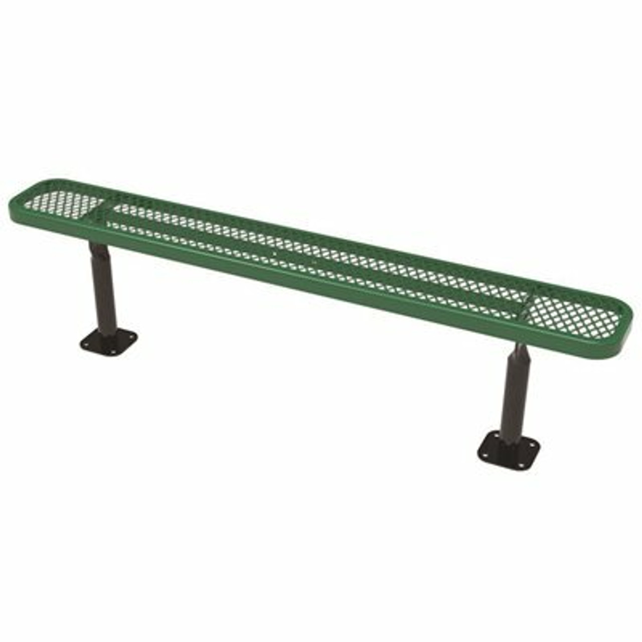 Everest 6 Ft. Green Surface Mount Park Bench Without Back