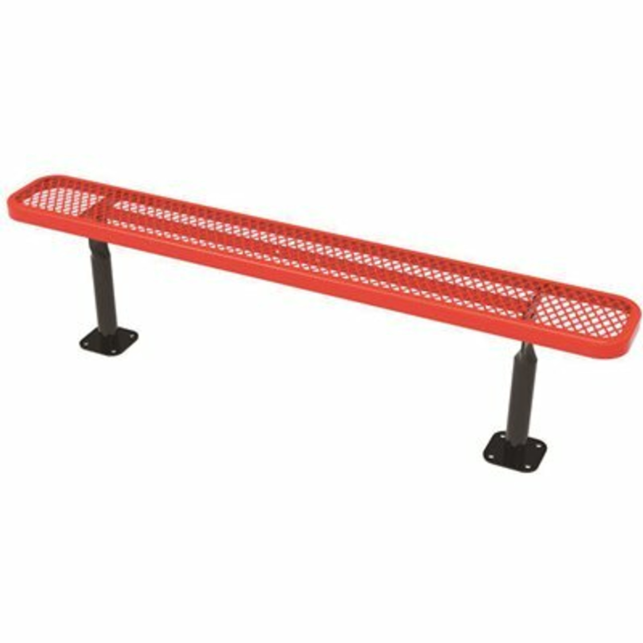 Everest 6 Ft. Red Surface Mount Park Bench Without Back