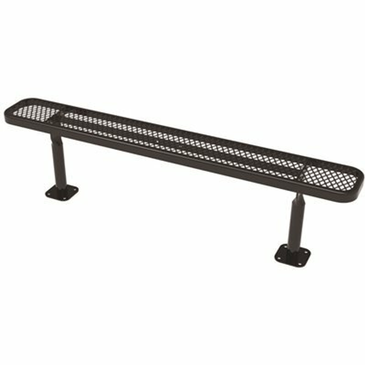 Everest 8 Ft. Black Surface Mount Park Bench Without Back