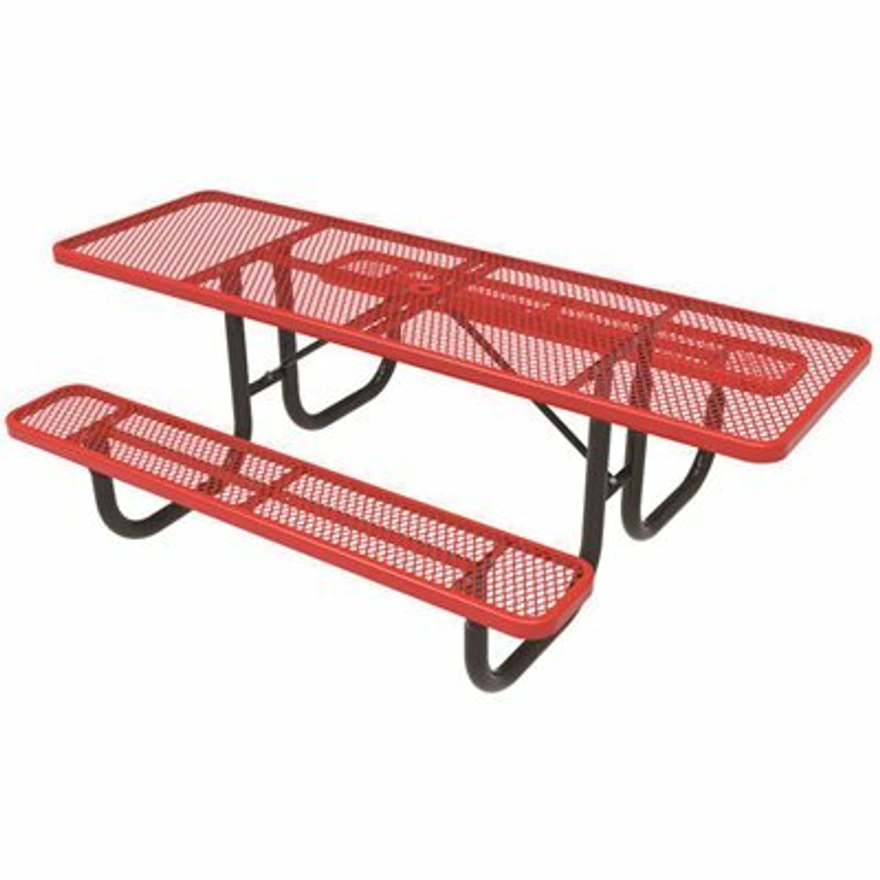 Everest 8 Ft. Red Double-Sided Ada Heavy-Duty Picnic Table