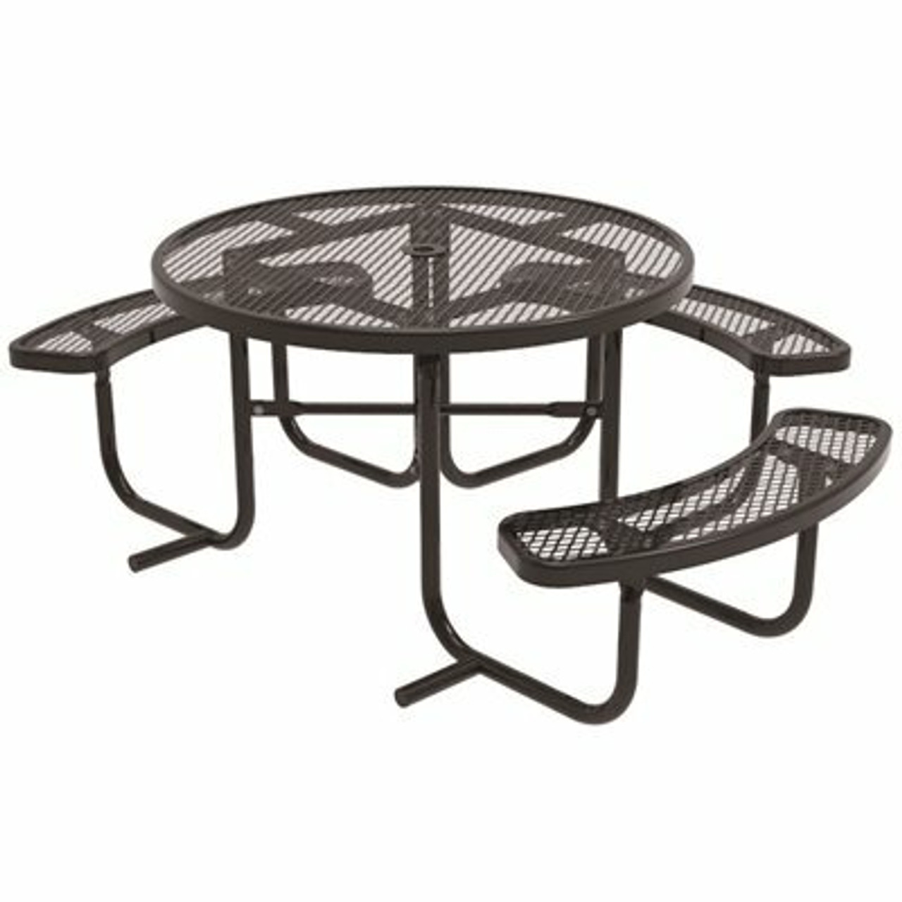 Everest 46 In. Black Ada Round Picnic Table