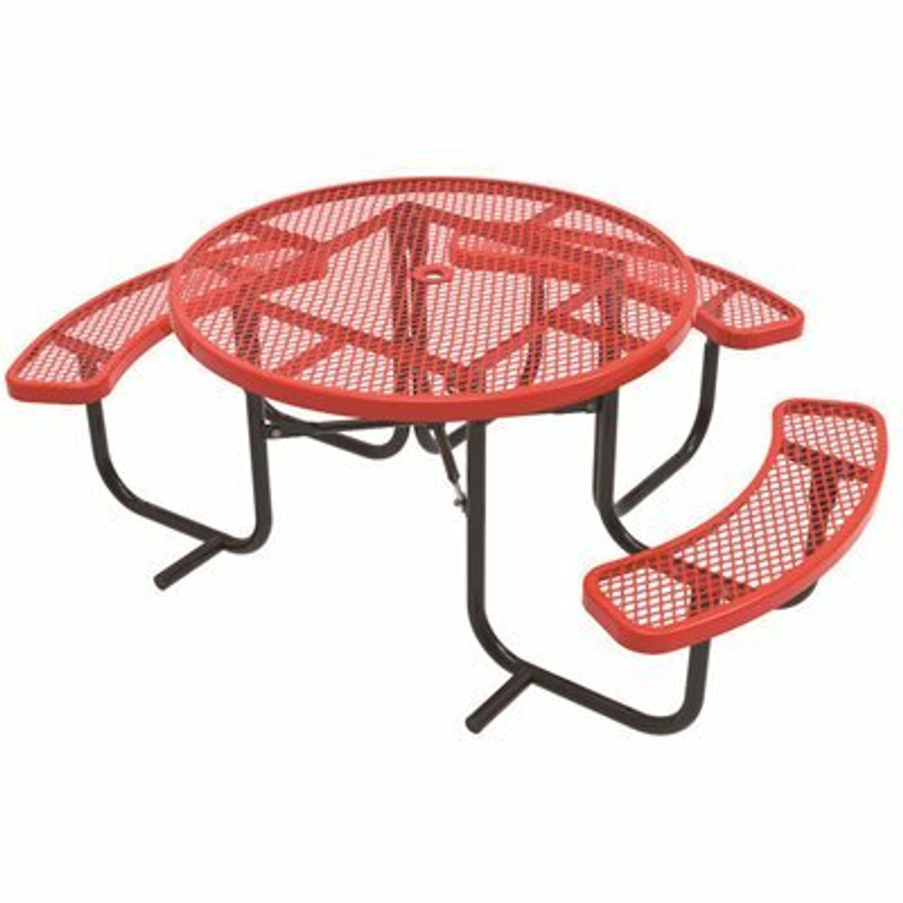 Everest 46 In. Red Ada Round Picnic Table