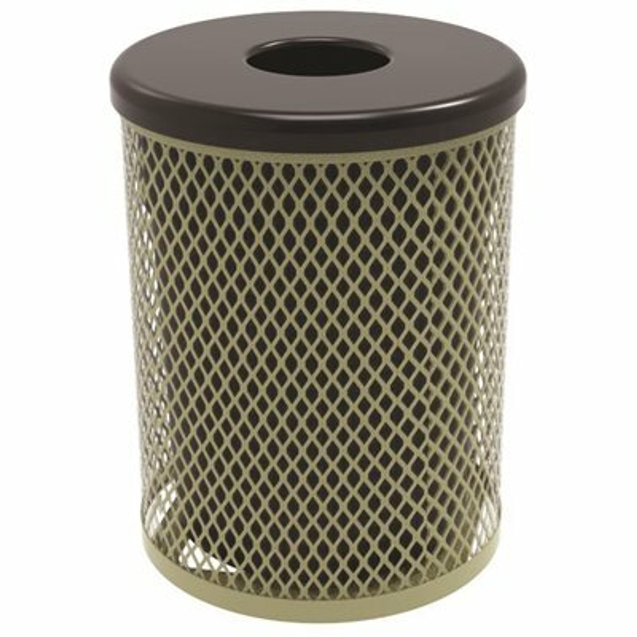 Everest 55 Gal. Beige Trash Receptacle With Flat Top