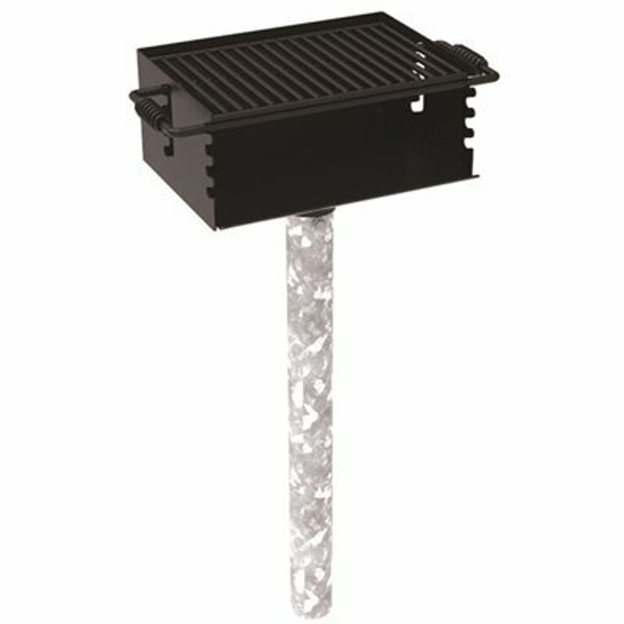 280 Sq. In. Rotating Flip-Back Commercial Pedestal Grill With In-Ground Mount Post In Black