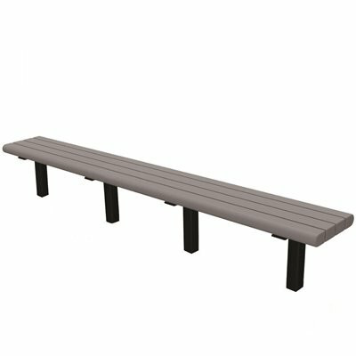 Jameson 8 ft. Gray In-Ground Mount Recycled Plastic Bench