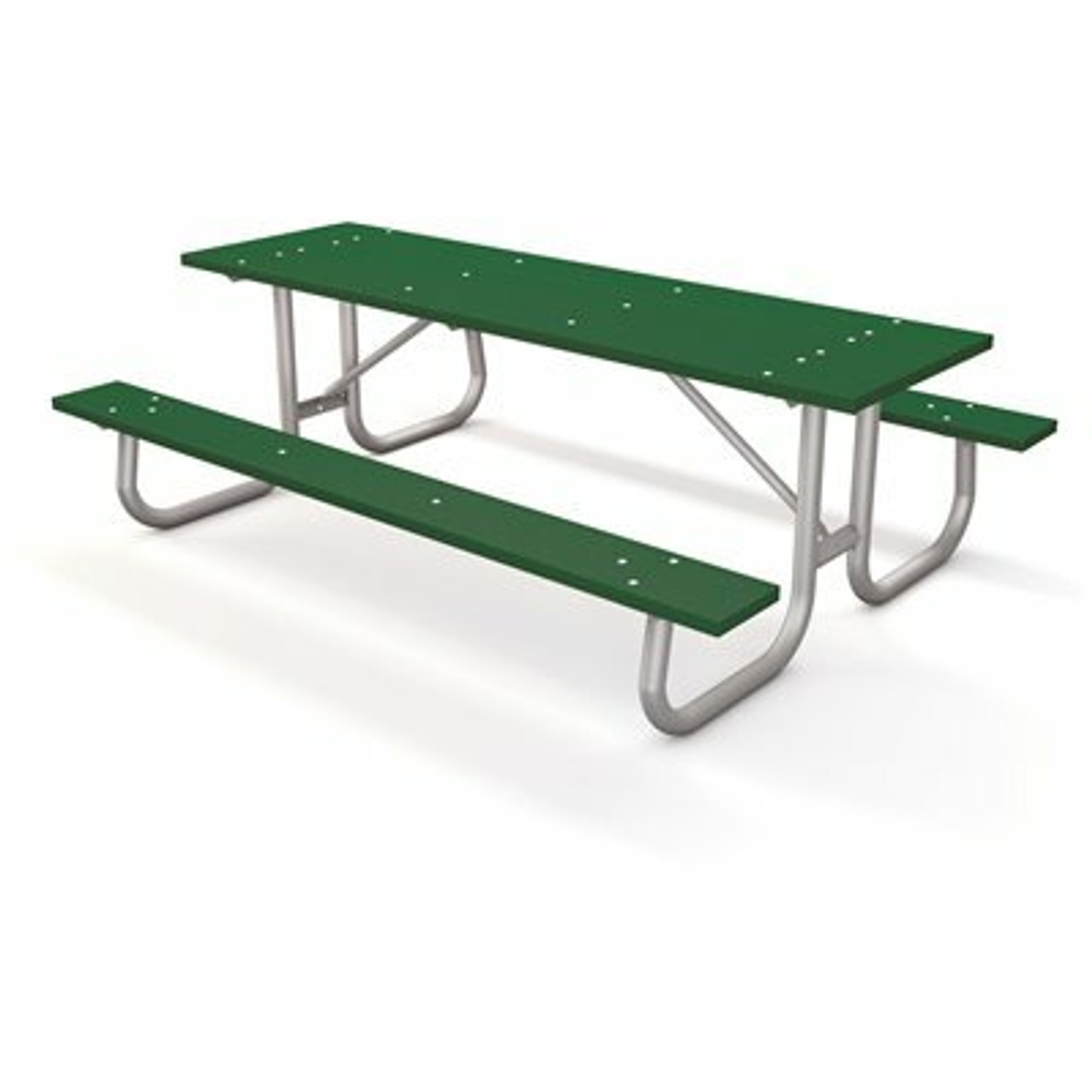 Galvanized Frame 8 Ft. Green Recycled Plastic Picnic Table