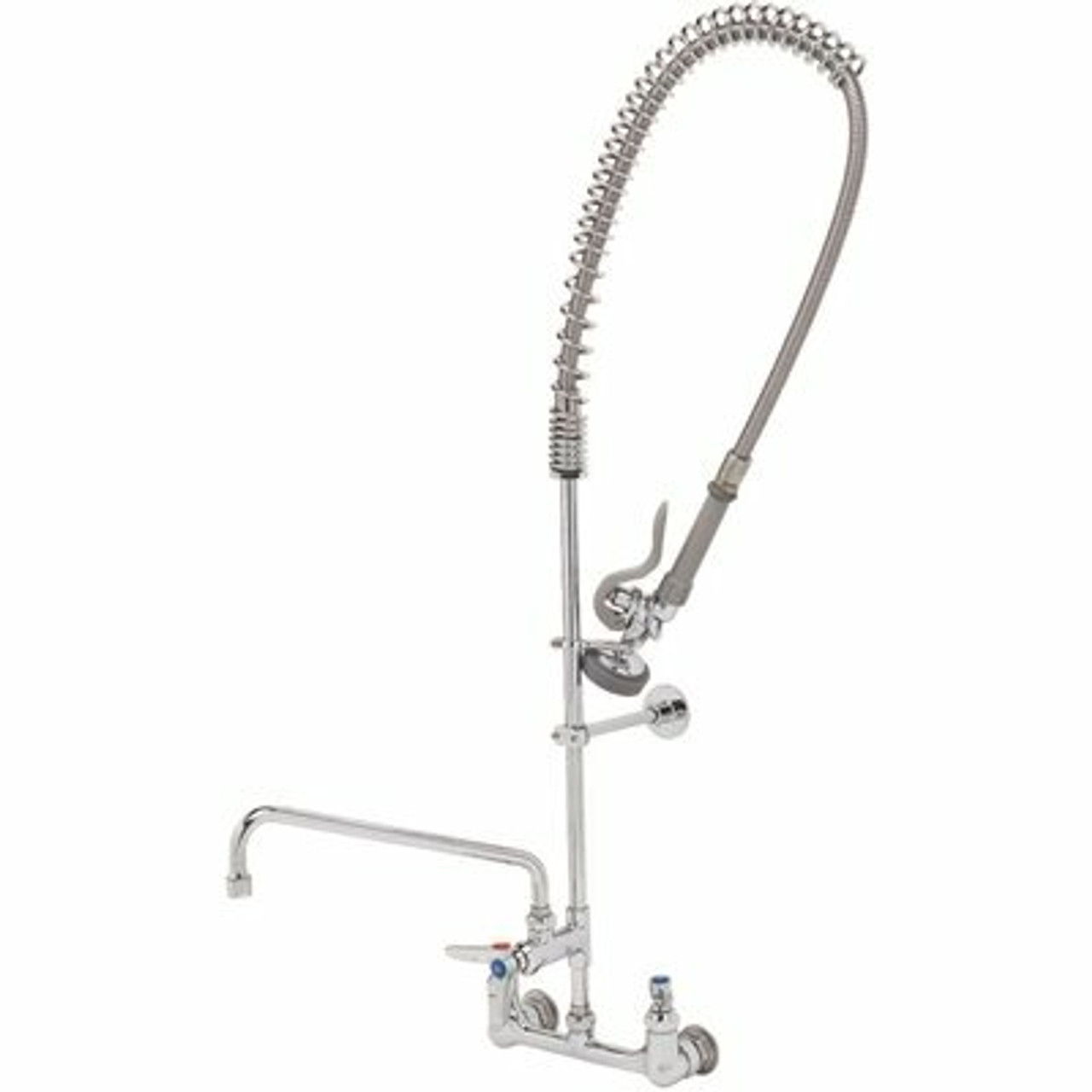 T&S 2-Handle Pull-Down Sprayer Kitchen Faucet With Add On Faucet In Polished Chrome - 310319984