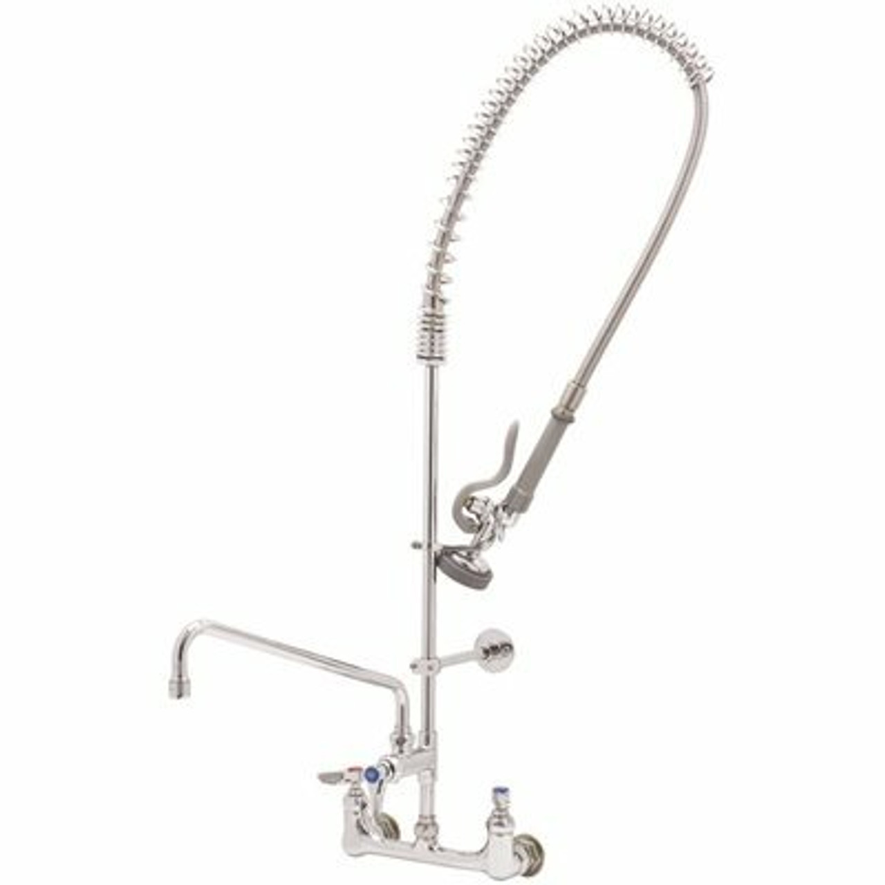 T&S 2-Handle Pull-Down Sprayer Kitchen Faucet With Ceramic Cartridges And Add On Faucet In Polished Chrome