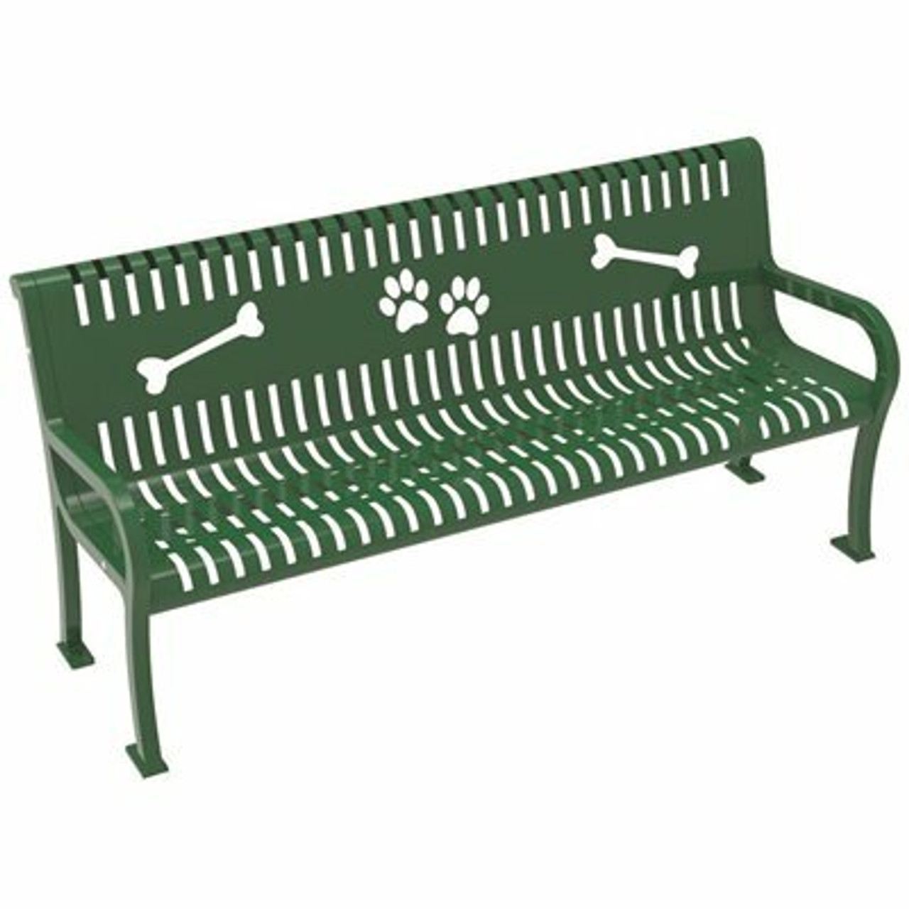 Green Deluxe Paw And Bone Bench