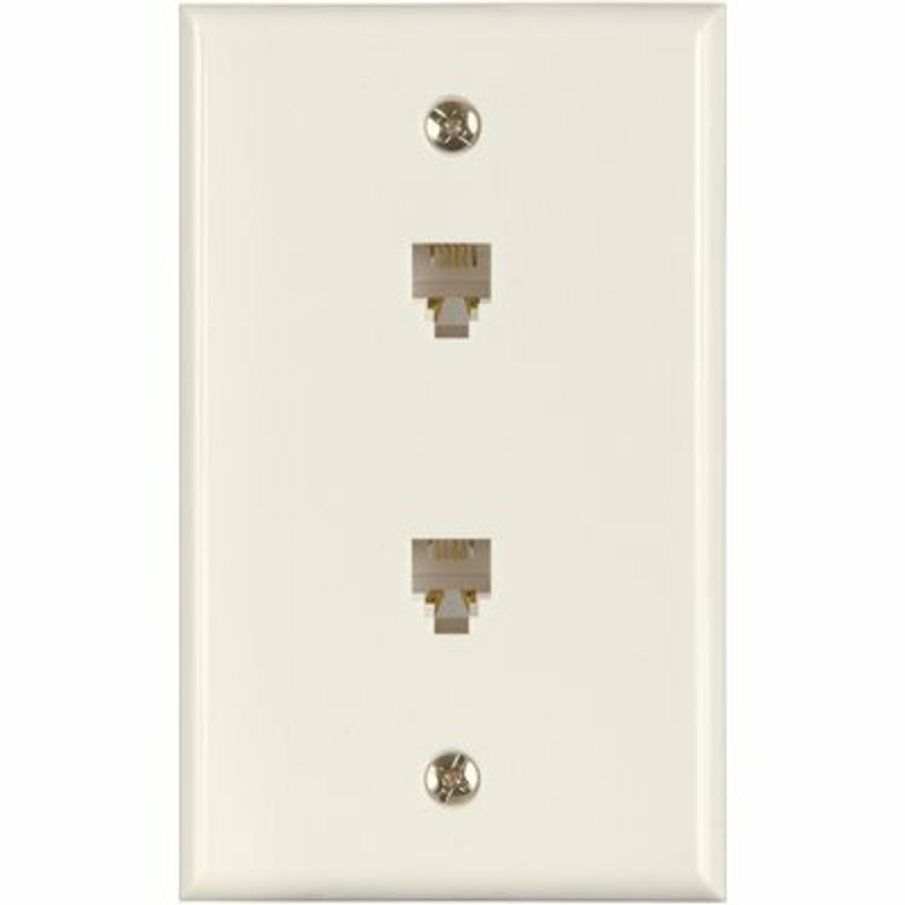 Westek 1-Gang Duplex Phone Jack Modular 4-Conductor With Wall Plate Thermoplastic, White (10-Pack)