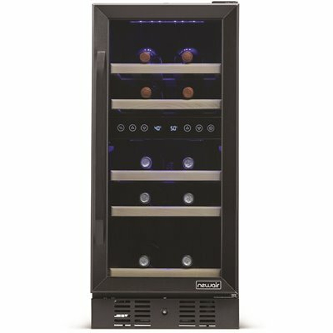Dual Zone 15 In. 29-Bottle Built-In Wine Cooler Fridge With Quiet Operation And Beech Wood Shelve, Black Stainless Steel