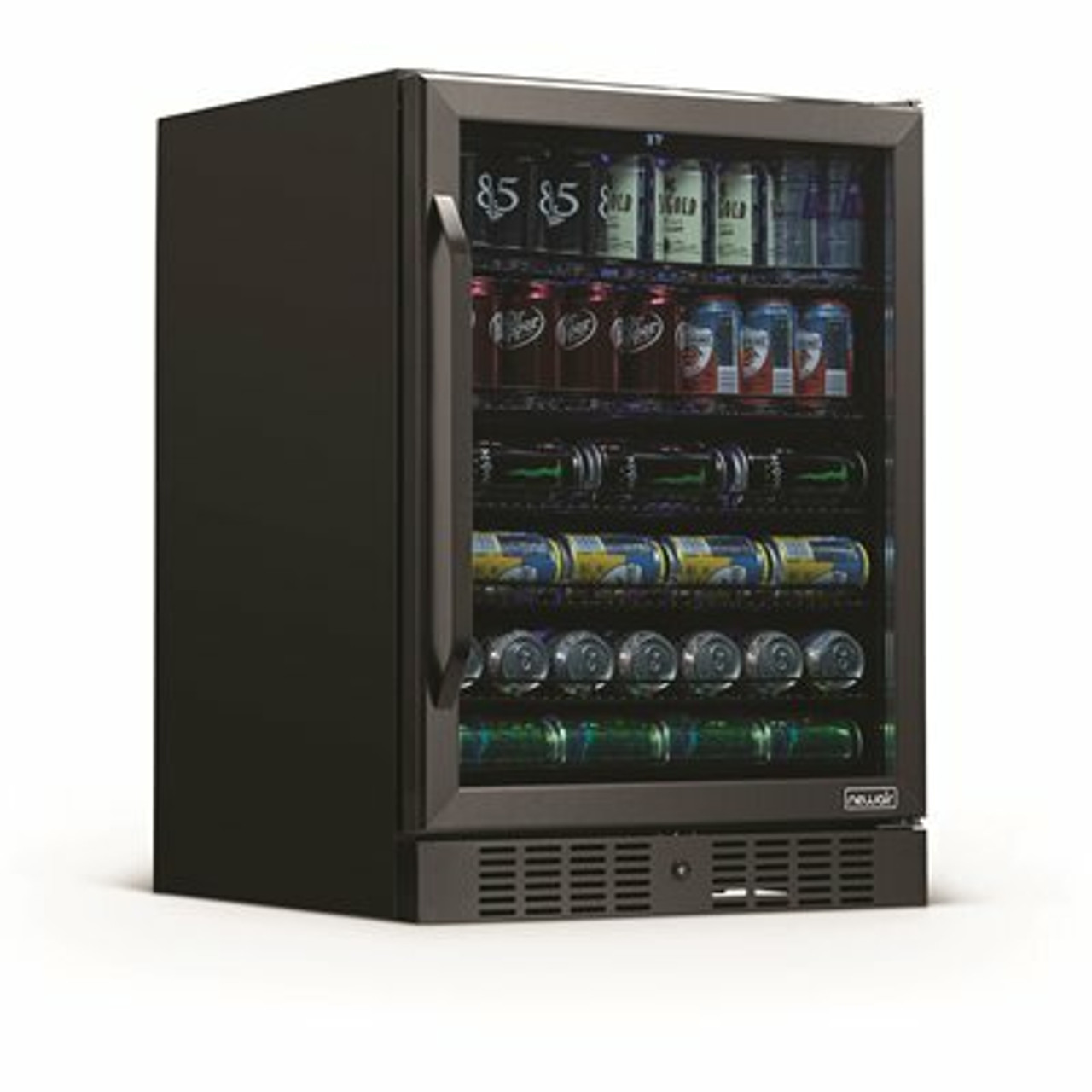 24 in. 177 (12 oz.) Can Built-In Beverage Cooler Fridge with Precision Temperature in Black Stainless Steel Refrigerator
