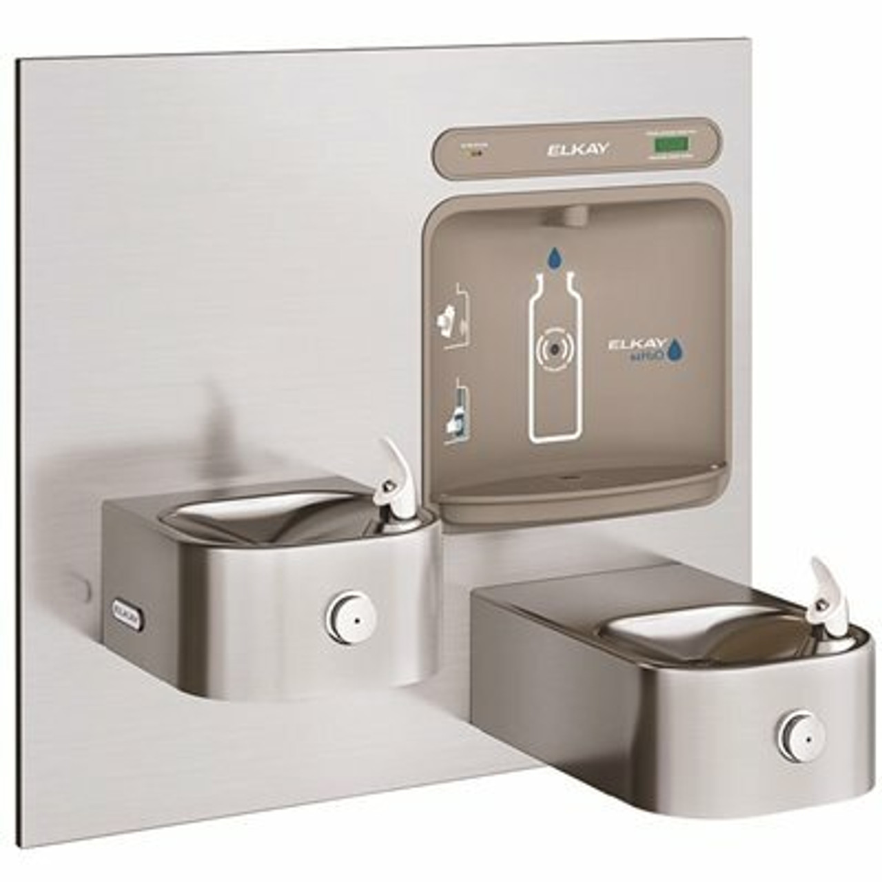 Elkay Ezh2O Bottle Filling Station With Integral Soft Sides Fountain, Filtered Non-Refrigerated Stainless