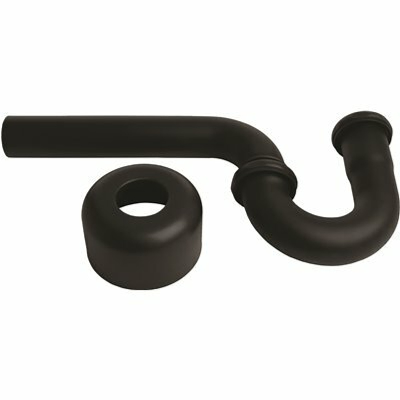 Westbrass 1-1/2 In. X 1-1/2 In. Brass P-Trap With Flange In Matte Black