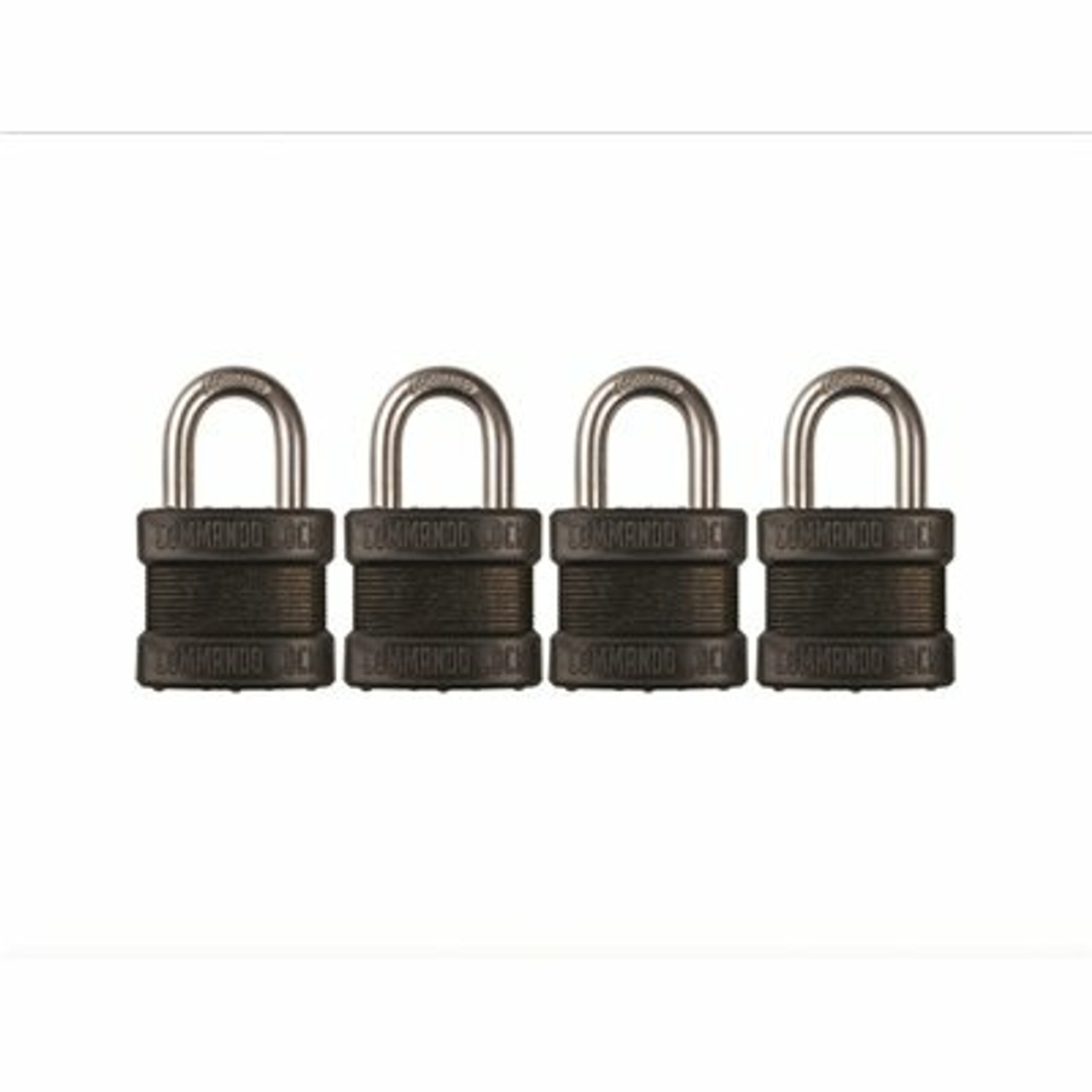Blackout High Security 1-3/4 In. Keyed Padlock Outdoor Weather Resistant Military-Grade W 1-1/8In. Shackle (4-Pack)