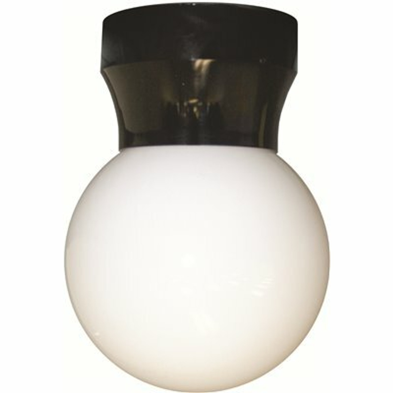 Liteco Black Screw Neck Outdoor Flush Mount Ceiling Pocket Globe Lantern