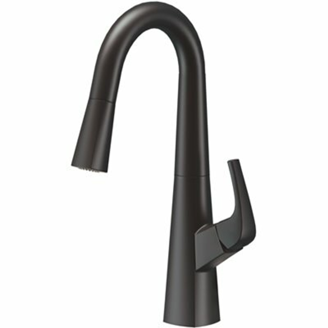 Gerber Vaughn Single-Handle Pull-Down Sprayer Kitchen Faucet With Snapback In Satin Black