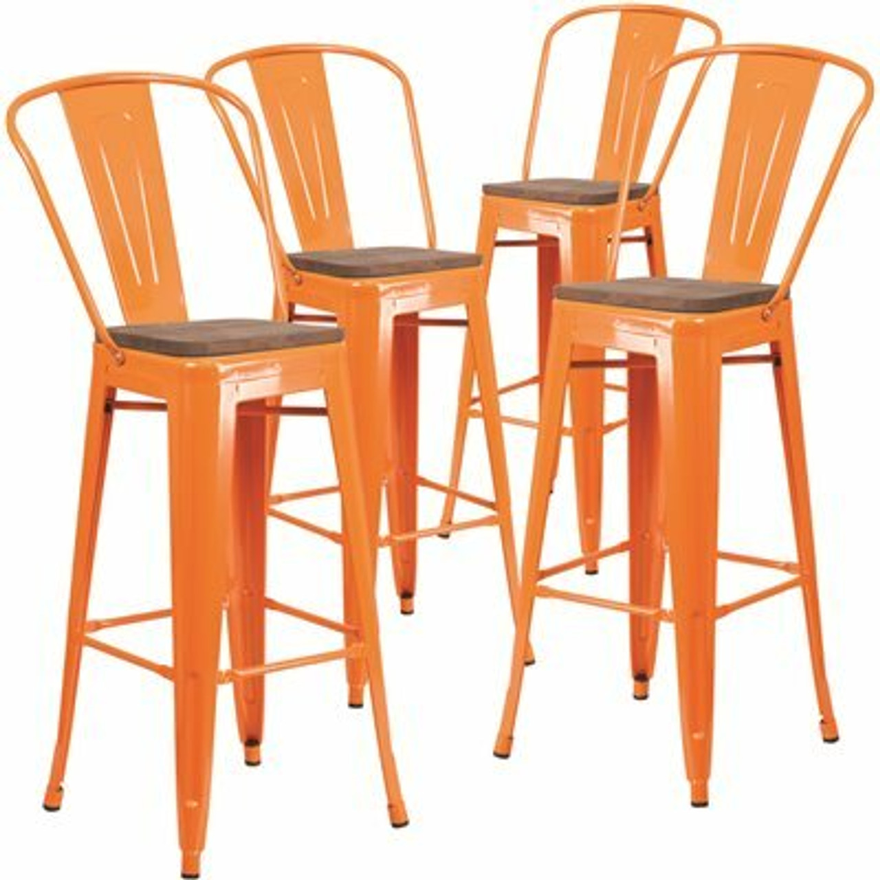 Carnegy Avenue 45.25 in. Orange Bar Stool (Set of 4) Carnegy Avenue 45.25 in. Orange Bar Stool (Set of 4)